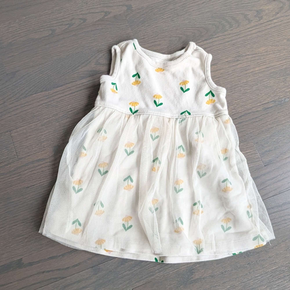Moon and Back by Hanna Andersson Toddler Floral Tulle Dress | 18-24M